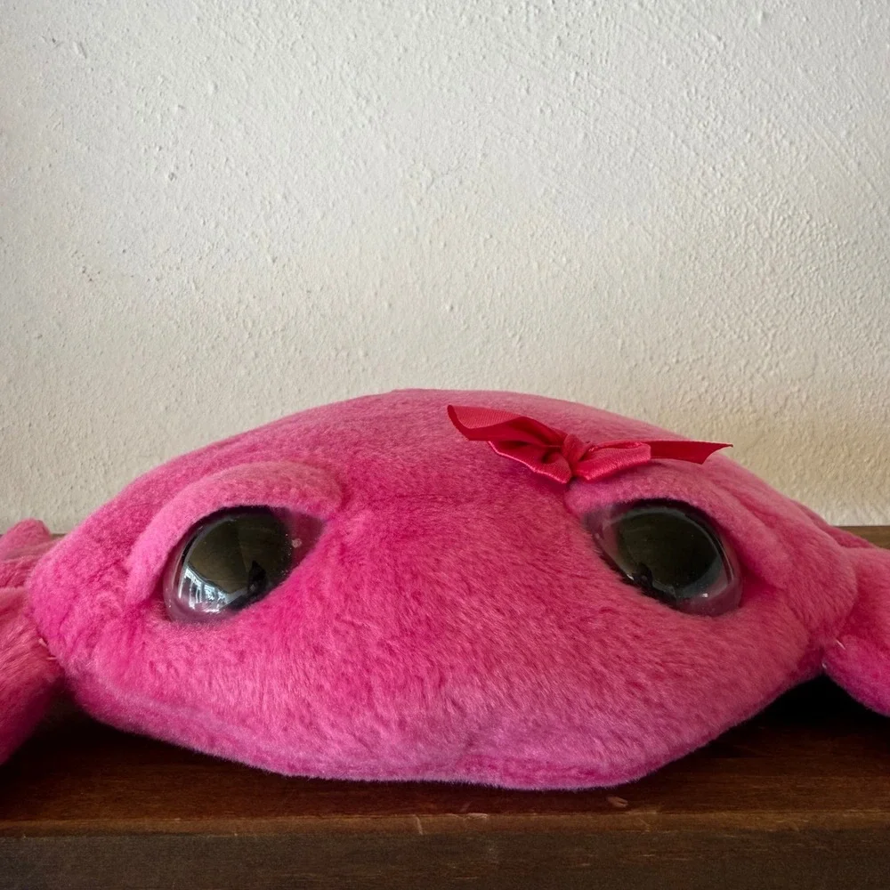 2pc Wishpets 2013 Droopy Crabby Plush Lot Pink Purple Large Eyes Bow 03707 Set